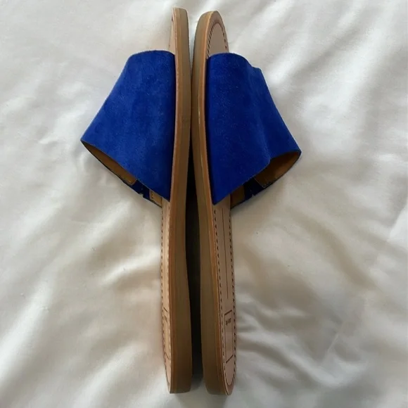 NWOB Dolce Vita Blue Suede Slide Sandals - Picture 4 of 5